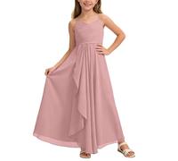 Générique Robe Enfant, Robe Petite Fille, Robe Trapèze pour Fille Robe Longue Fluide en Mousseline De Soie pour Demoiselle d'honneur Junior Robe De Cérémonie De Mariage