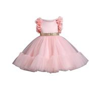 Générique Robe Enfants Flower Girl Festonné Perles Tout Petit Mariage Pageant Anniversaire Fête Soirée Tutu(4-5 Years)