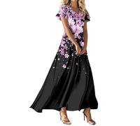 Générique Robe Ete Unie Decontractee Col V Manches Courtes Robe Femme Chic Et Elegant