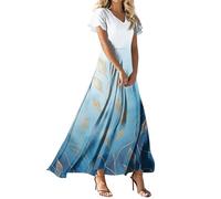 Générique Robe Femme Chic Et Elegant Combinaison pour Soirée Longue Robes avec Soutien Gorge Intégré Tenue De Ceremonie Robe Cache Coeur Femme Sexy Nue De Bal Vintage Victorienne Coton (A37,XXL)