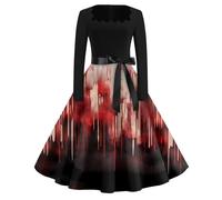 Générique Robe Femme Chic Et Elegant Corset Horreur Automne Deguisement Halloween Femme Infirmiere Cartoon Sexy Robe De Soiree a Line À La Mode Medieval Jupe Citrouille Décontracté 2#Rojo Intenso S