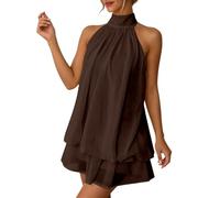 Générique Robe Femme Chic Et Elegant De Plage Grande Taille Cocktail Longue Noir Décontractées Légères Mariage Ceremonie Elegante Moulante Guinguette Rose Maxi Trapeze Fluide en Jeans Brun XS