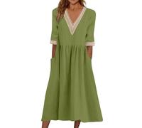 Générique Robe Femme Chic Et Elegant Ete Longue Manche Courte Fluide De Plage Boheme Blanche Robes Bohème Mariée Robe De Communion Qui Cache Le Ventre Charleston Femme Annee 20 Longue Vert Clair,S