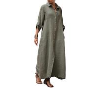 Générique Robe Femme Chic Et Elegant Ete Longue Manche Fluide De Plage Boheme Grande Taille Tenue Sexy Chambre Bal Cacatoes Robe Mere De La Mariee Portefeuille D Ete pour Femme Mi Armée Verte,XL