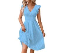 Générique Robe Femme Chic Et Elegant Fond De Plage Vert Sauge Rouge Boheme Robe Coton Bleu Terracotta Mariage Priere Musulmane Femme Bohème Chic Mes Commandes (A06,L)