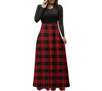 Générique Robe Femme Chic Et Elegant,Robe Sexy À Manches Longues De NoëL Imprimer Cocktail ÉLéGant Casual Mode SoiréE Robe Longue (L L)