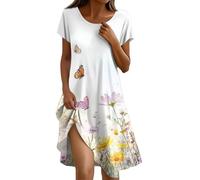 Générique Robe Femme Chic Et Elegant Robes Longues Femmes Été Sexy Ete Mi Longue Fluide De Demoiselle d'honneur Plage Crochet Robe Creole Mexicaine Femme Année 20 Amincissante (A33,XL)