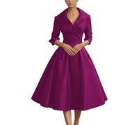 Générique Robe Femme Chic et Élégant Soirée Col V Manches Longues Taille Cintrée Robe Longue Élégante Robes de Cérémonie Raffinées Robes de Soirée pour Soirée