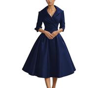 Générique Robe Femme Chic et Élégant Soirée Col V Manches Longues Taille Cintrée Robe Longue Élégante Robes de Cérémonie Raffinées Robes de Soirée pour Soirée