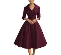 Générique Robe Femme Chic et Élégant Soirée Col V Manches Longues Taille Cintrée Robe Longue Élégante Robes de Cérémonie Raffinées Robes de Soirée pour Soirée