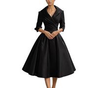 Générique Robe Femme Chic et Élégant Soirée Col V Manches Longues Taille Cintrée Robe Longue Élégante Robes de Cérémonie Raffinées Robes de Soirée pour Soirée