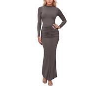 Générique Robe Femme Col Montant Manches Longues Moulante Manteau Élégante Robe Taille Cintrée Poncho Plissée Longue Robes Col Montant Moulante Cape Manches Poncho Cintrée Châle Plissée Étole Femme