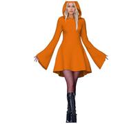 Générique Robe Femme Halloween Imprime Capuche Cosplay Manches Longues Longue3