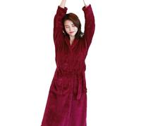 Générique Robe Femme Hiver Déshabillé Matin Sortie De Bain Polaire Chaude Chambre Ceinture Tissu Hypoallergénique Soirée Détente Maison Peignoir Mi-Saison