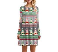 Générique Robe Femme Noel Pull Robes De Noël pour Femmes, Automne Hiver Chic Sexy Laide Imprimée Noire Cocktail Et Fête Fille Longue Femmes Grey #4 XXL