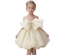 Générique Robe FêTe Fille,Robe De Princesse Fille 5 Ans,Robe de soirée élégante pour Fille, Tutu brodé, Tenue de cérémonie pour Anniversaire ou Demoiselle d'honneur (Light Yellow, 18-24 Months)