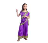 Générique Robe Fille 8 Ans,Robe Soiree Fille,Robe de déguisement de Petite Fille Indienne enchanteresse pour Enfants, idéale pour Les fêtes, Les Spectacles et Les Jeux de rôle. (Purple, 3-4 Years)