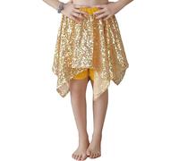 Générique Robe Fille Brillant Asymétrique Multicouche Performance Robe avec Short Jupe Tutu pour Danse Fête Et Jeu Irrégulier Paillettes Export Enfant Spectacle Short Jupe Pomponnée Soleil S