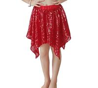 Générique Robe Fille Brillant Asymétrique Multicouche Performance Robe avec Short Jupe Tutu pour Danse Fête Et Jeu Irrégulier Paillettes Export Enfant Spectacle Short Jupe Pomponnée Soleil S