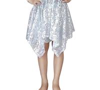 Générique Robe Fille Brillant Asymétrique Multicouche Performance Robe avec Short Jupe Tutu pour Danse Fête Et Jeu Irrégulier Paillettes Export Enfant Spectacle Short Jupe Pomponnée Soleil S