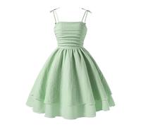 Générique Robe Fille Chic Et Elegant Corset À Ordures pour Femmes Ajustement De Sangle Spaghetti Fustigation Mini-Robe Vêtement Décontracté Habillement Mi-Longue Robes 7-16 Ans