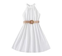 Générique Robe Fille Princesse Chic Et élégante sans Manches, Robes pour Filles Tendance élégante avec col Suspendu, vêtements Mode pour Enfants, Style Princesse, Tenue d'extérieur Polyvalente