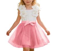 Générique Robe Fille Robe pour Enfant Fille Robe Élégante À Fleurs pour Filles Idéale pour Les Fêtes D'Été Les Anniversaires Et Les Occasions Formelles