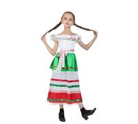 Générique Robe Fille,Robe Princesse Fille 4 Ans,Costume de Fille Mexicaine à Manches Longues, Robe de Princesse Multicolore pour Halloween, Robes de soirée dansante (Multicolour, 7-9 Years)
