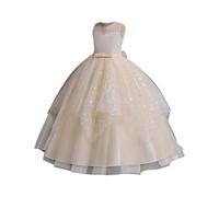 Générique Robe Fille Robes pour Filles,sans Manches,col Rond,Robe de soirée Formelle pour Enfants,brodée,Demoiselle d'honneur,Anniversaire,Bal,Concours de beauté,Maxi