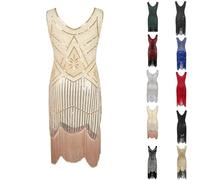 Générique Robe garçonne des années 1920 pour femme, robe Gatsby le Magnifique à franges avec accessoires des années 20, costumes des années folles