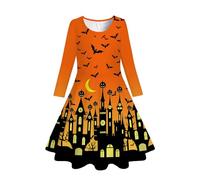 Générique Robe Halloween Ado Fille,Ma Première Tenue De pour Bébé Fille 10 Ans Ete Cosplay Sorcière Médièvale Deguisement La Petite Cape À Capuche Capes Ensemble (Orange,10-13 Ans)