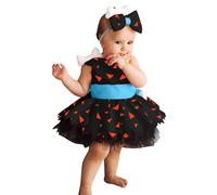 Générique Robe Halloween Bebe Fille - Costume d'homme des cavernes pour Filles, Robe d'halloween en os de Chien Historique, Robe en Tenues de Princesse Cosplay