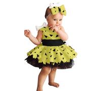 Générique Robe Halloween Bebe Fille - Costume d'homme des cavernes pour Filles, Robe d'halloween en os de Chien Historique, Robe en Tenues de Princesse Cosplay