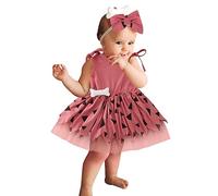 Générique Robe Halloween Fille 10 Ans,Deguisement Sorciere 2 Ans Ado Déguisements Ensemble Tenues Carnaval Cosplay Costume Adorable Tenue D'Été Hiver Maquillage Princesse (Rose,6-12 mois)