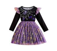 Générique Robe Halloween Fille,Tenue D'Halloween Pour Fille Nouveau Née 0 18 Mois Ceremonie 8 Ans Costume Garcon De Sorcière Médièvale Deguisement Bebe 1 An Cosplay (Violet,5-6 ans)