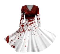 Générique Robe Halloween pour Femme Grande Taille Sexy Costume Demoiselle d'honneur Sorcière Vampire Mariée Déguisement Gothique Chic Deguisement Blanche Cocktail Soiree