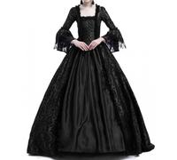 Générique Robe Halloween pour Femme Robe Femme Chic Et Elegant Mi De Plage Coton Cocktail Moulante Luxe Manche Longue Invitée Vintage Demoiselle d'honneur Ceremonie Ropa 1#Nero XXL