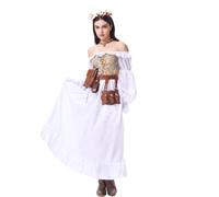 Générique Robe Halloween pour Femme Robe Femme Chic Et Elegant Mi Vintage Coton Demoiselle d'honneur Invitée Glamour Dentelle Ceremonie Paillette Sexy Moulante Ropa 2#bianco3 XL