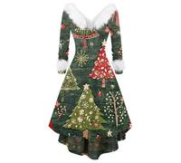 Générique Robe Hiver Femme Robe Lutin Rene Hot Mere Noel Paillette Bas Longues Ronde Manches Tenue Sexy sous Vetement Femme Sexy Érotique Sequin Deguisement Noel Adulte 3XL