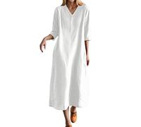 Générique Robe Longue décontractée Femme Tendance 2025 création élégante et Confortable pour Un Style Quotidien raffiné (White, XL)