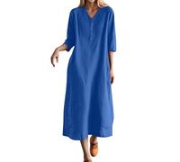 Générique Robe Longue décontractée Femme Tendance 2025 création élégante et Confortable pour Un Style Quotidien raffiné (Blue, XXL)