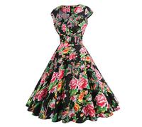 Générique Robe Longue Femme Chic Et Elegant - Robe De SoiréE DéContractéE à Col en V Et Manches Courtes pour Femme Foyer des AnnéEs 1950 Robes pour Femmes ÉLéGantes Et Sexy