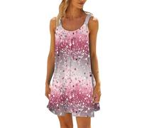 Générique Robe Longue Femme Élégante Patchwork Manches Longues Col Rond Confection Confortable Mode Décontractée Tendance Vestimentaire (B-Purple, L)