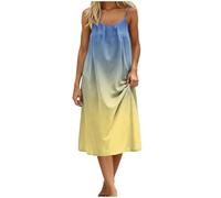 Générique Robe Longue Femme Ete Sexy Robe Dos Nu Ajustable Robes À Bretelles Spaghetti D'été Légère Et Parfaite Bretelles Spaghetti Backless Dress Ample D'intérieur