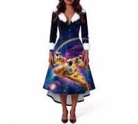 Générique Robe Mariage Femme Renne Lumineux Lutin Noel Pailletée Costume Pere Orientale Tenue de Mere Sexy Moulante Grande Taille Mère Mere Reveillon Soiree Fête Robe Sapin de Noel Femme XL