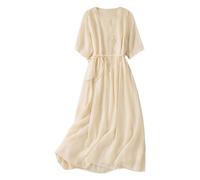 Générique Robe Maxi D'été pour Femme Décontracté Manches Courtes Couleur Unie Robe Cocktail Mariage Mousseline pour Voyage Plage La Vie Quotidienne Robes à col carré à Manches Courtes