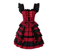 Générique Robe Medieval, Médiévale Royale Parti Costume Vintage Deguisement Halloween Femme Duo Pois Tenue Carnaval Vêtements Moyen Age Victorian Era Luxury Palace Dress (RD1,M)