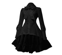 Générique Robe Medieval, Vintage Renaissance Pour Halloween Sexy Costume Deguisement Femme Petit Chaperon Rouge Pois Tenue Moyen Age Vetement Moyen Age Victorian Era Luxury (Le noir,M)