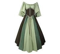 Générique Robe Medievale Femme Costume Médiéval Elfe Gitane Deguisement Medieval Gothique Halloween Victorienne Noir Tenue Moyen Age Accessoire Princesse