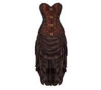 Générique Robe Medievale Femme Gothique Steampunk Costume Adulte Dernières Robes De Femmes Gaulois Deguisement Déguisement Princesse Medieval Athletic Dress Col Carre Renaissance Moyen Age 18eme~